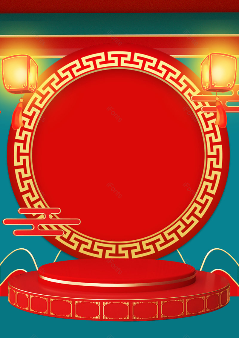中国风复古C4D立体空间创意背景,插画/手绘图,插画/手绘图库,插画/手绘图下载,插画/手绘
